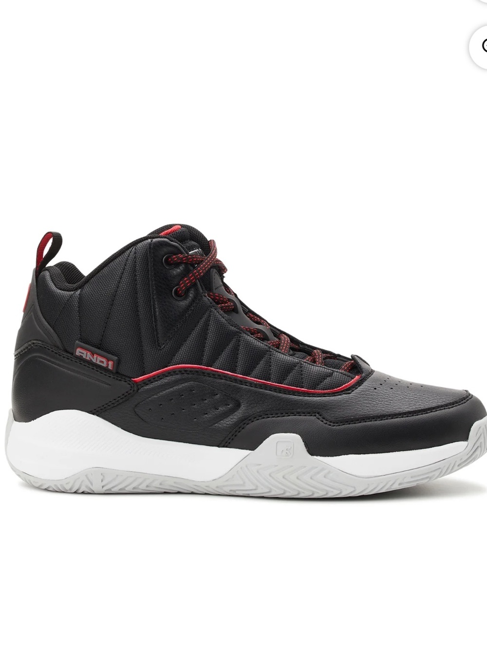 NEW! And1 Men's Streetball High-Top Basketball Shoes Size 13 Black Red